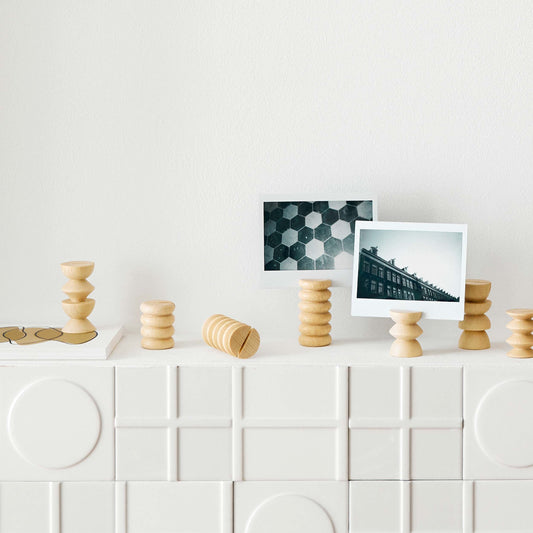 Totem Wooden Picture / Postcard Stand - Set of 5 Tall Stands